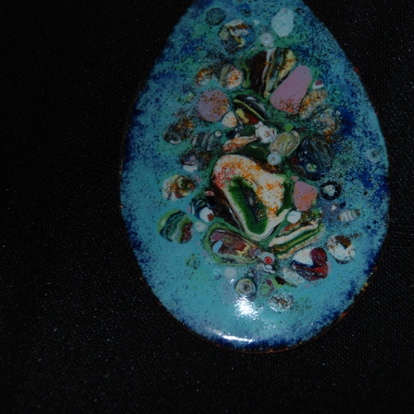 Vintage Multicolored Enamel Pendant - Picture 1 of 4